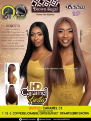 Mane Concept Brown Sugar HD Caramel Fiesta Glueless Lace Front Wig  (BSCF201) -CARAMEL 01