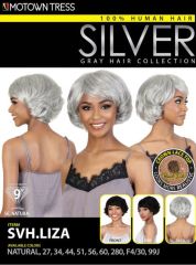 Motown Tress 100% Human Hair Silver Gray Hair Collection Wig - SVH.LIZA