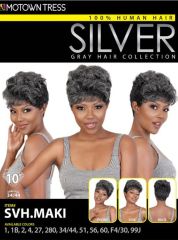 Motown Tress 100% Human Hair Silver Gray Hair Collection Wig - SVH.MAKI